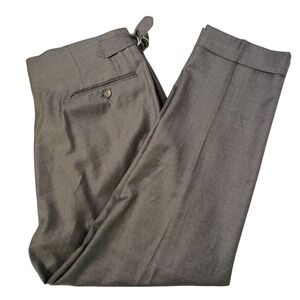Samuelsohn‎ Harrison Super 130s Wool Dress Pants 38 Reg 36 x 27 Button Fly Gray